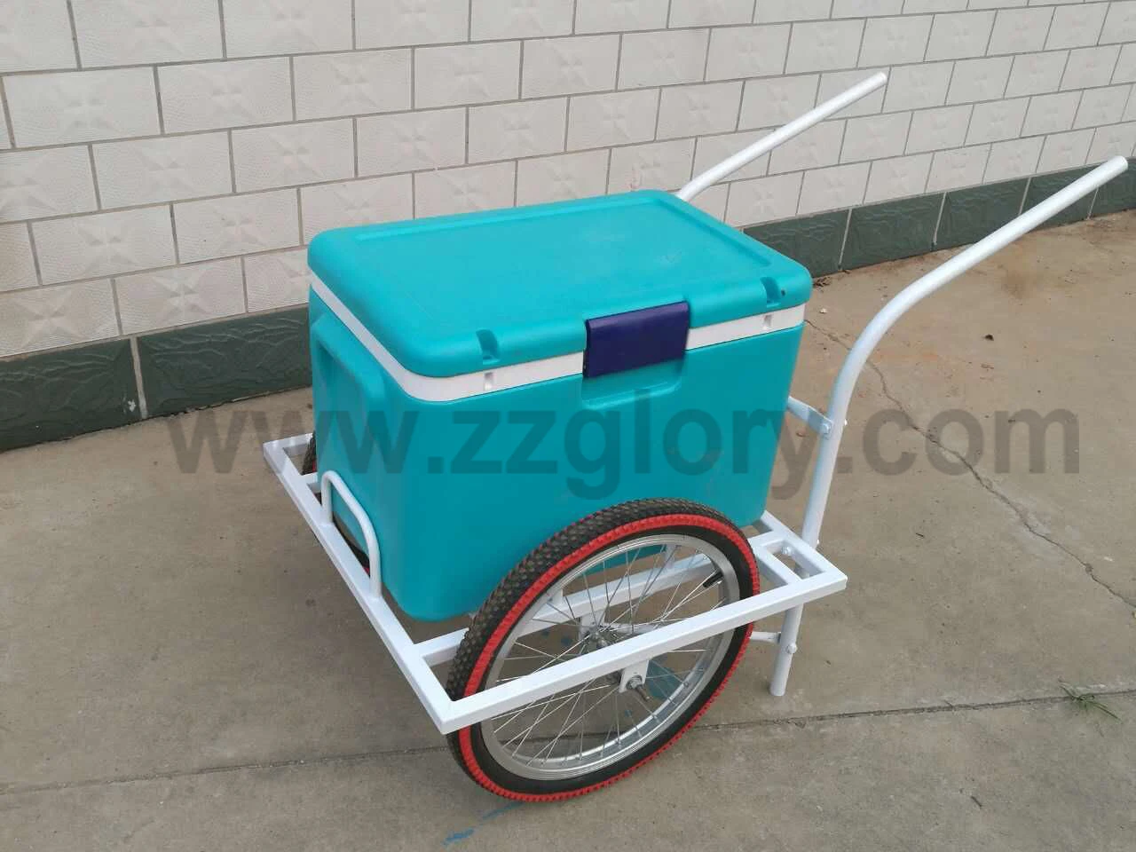 With Larger Capacity Popsicle Cooler Box,Mobile Hand Push Popsicle Cart