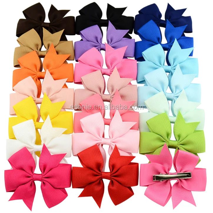 Beautiful Color Ribbon Bow Hair Clip For Girls - Buy Ribbon Bow Hair ...