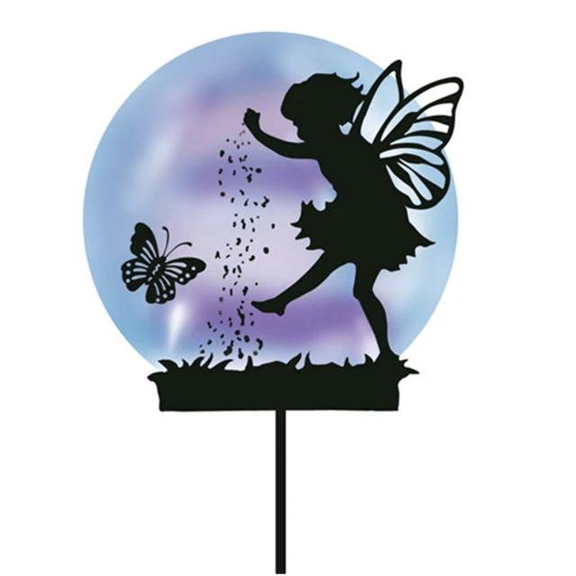 Fairy Collections Solar Silhouette Yard Decorative Garden Stakes - Buy ...