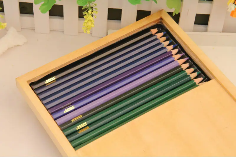 60 Colors Colored Pencils/ Natural Wooden Made Pencil Box /senior 60 ...