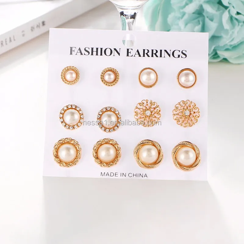Fashion Earring Stud Earring Card 6pair One Card Wholesale Hs000166