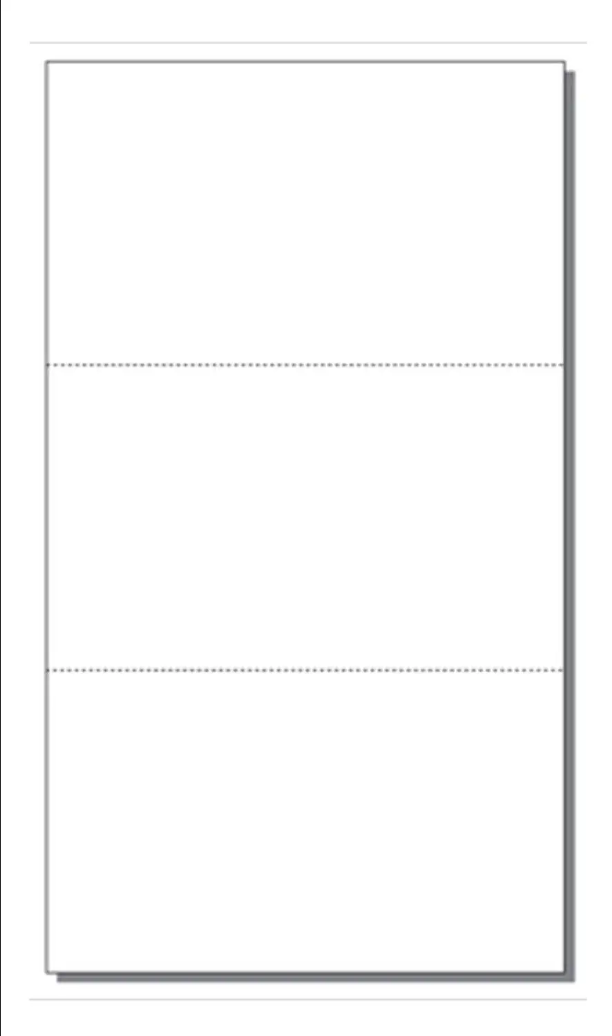 Print-Ready Post Card (3-1/2" x 6"), 3-UP, Perfed on 6" x 10-1/2" White 65lb Cover Paper - 250 Sheets (750 Post Cards)