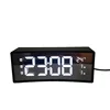 3D Curved Screen Floating Font Small Digital LED Alarm Desk Clock