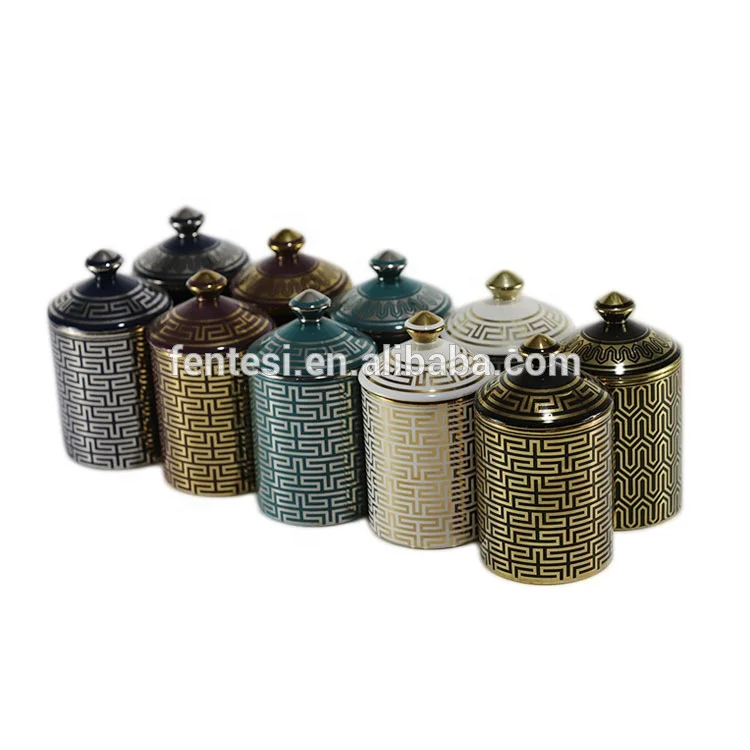 Geo Cut Ceramic Candle Jar Wholesale Porcelain Candle Jars Holders