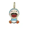 18K Yellow Gold Light Blue Crying Baby Boy Screaming Baby Boy Charm Design for Kids