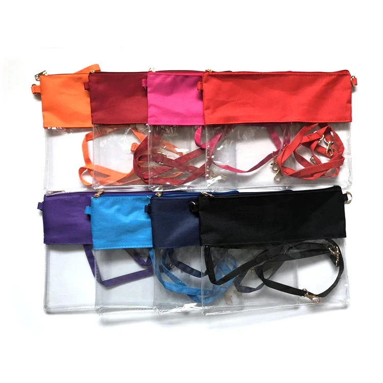 New Arrival Monogrammed Stadium Clear Purse Cross Body Bag Clutch Pouch