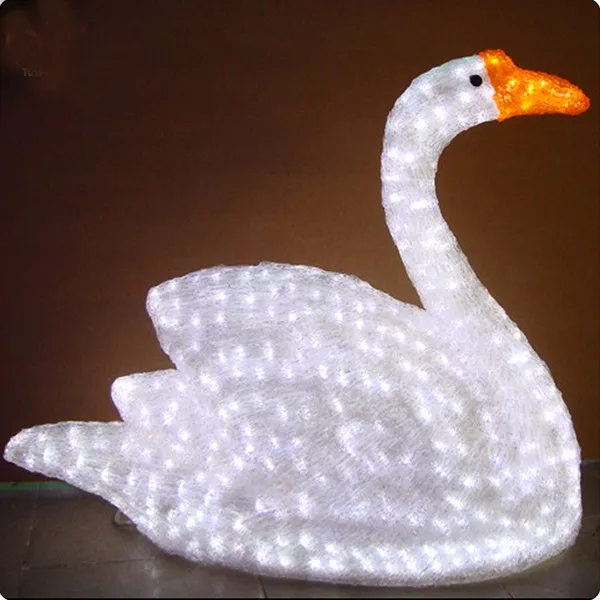 Acrylic Rgb Decorative Christmas Lighted Swan For Outdoor Decoration Buy Lighted Swan For