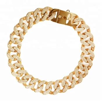 gold diamond dog collar