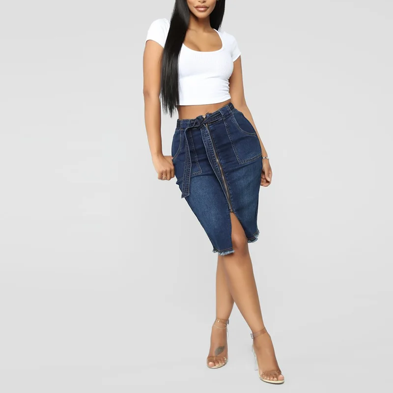 tight denim skirt