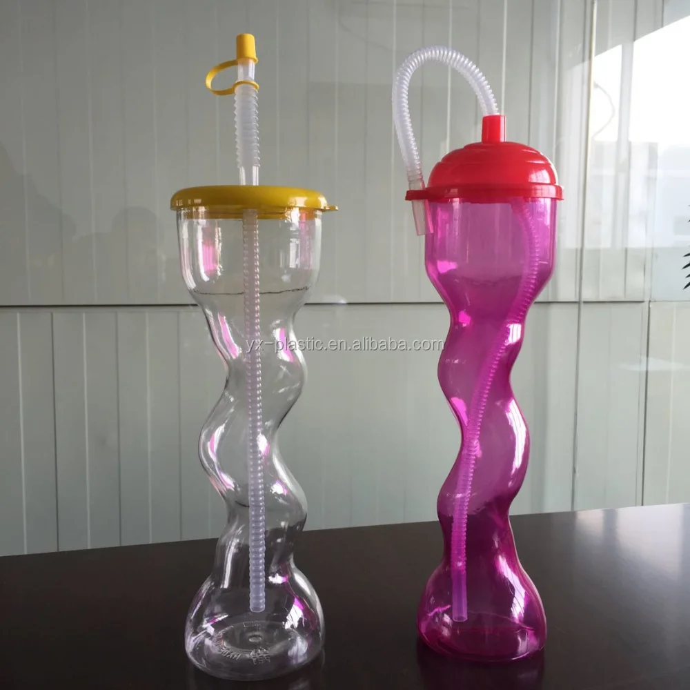 High Quality Plastic New Twist Yard Cup With Lid And Straw Slushy Cup