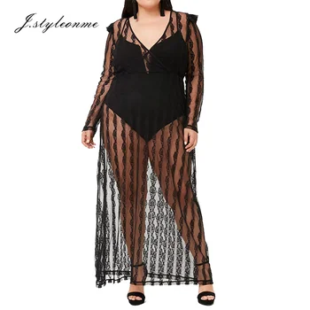 plus size sheer dress