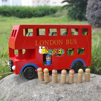 wooden double decker bus toy