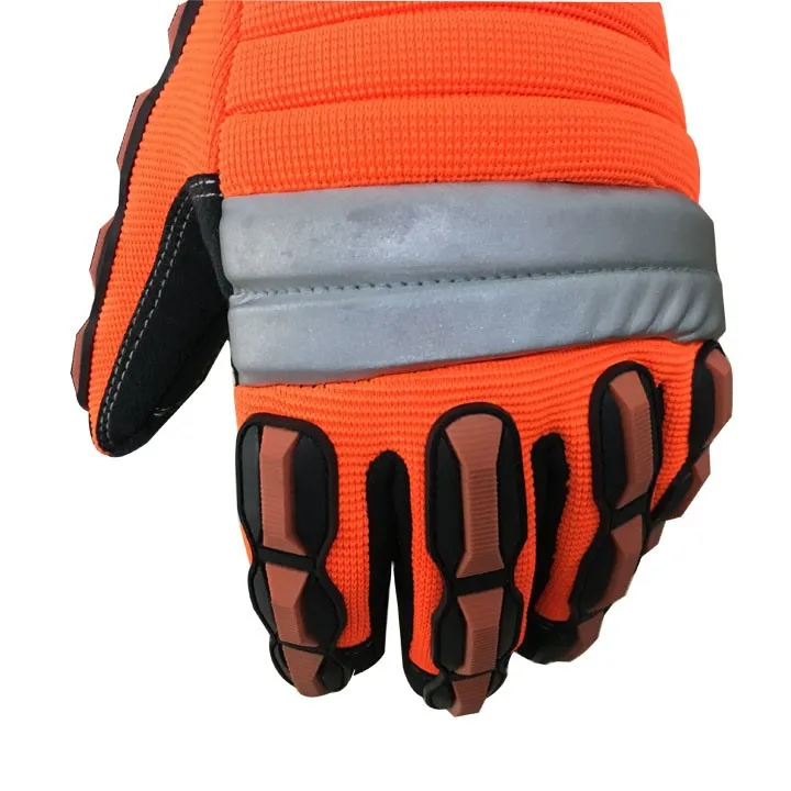Hivis Antivibration Work Gloves Molded Knuckle Impact Protection Hand
