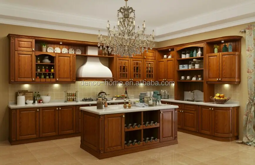 American Style Solid Wood Kitchen Cabinet With Incredible Price Buy Lemari Dapur Kayu Solid Harga Yang Luar Biasa Gaya Amerika Dapur Product On Alibaba Com