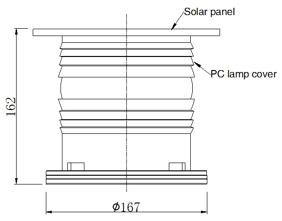 30meter communication Towers Airport 32cd Red Steady Type B Low intensity solar powered obstacle light
