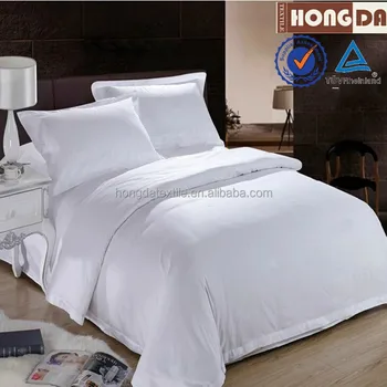 White Color Luxury Hotel Bedroom Bed Linen Set Cotton Bed