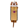 square sisal brown tiger shaped cat scratching toy with crack paper