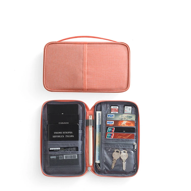 Multi-purpose card holder tote travel passport bag with handle