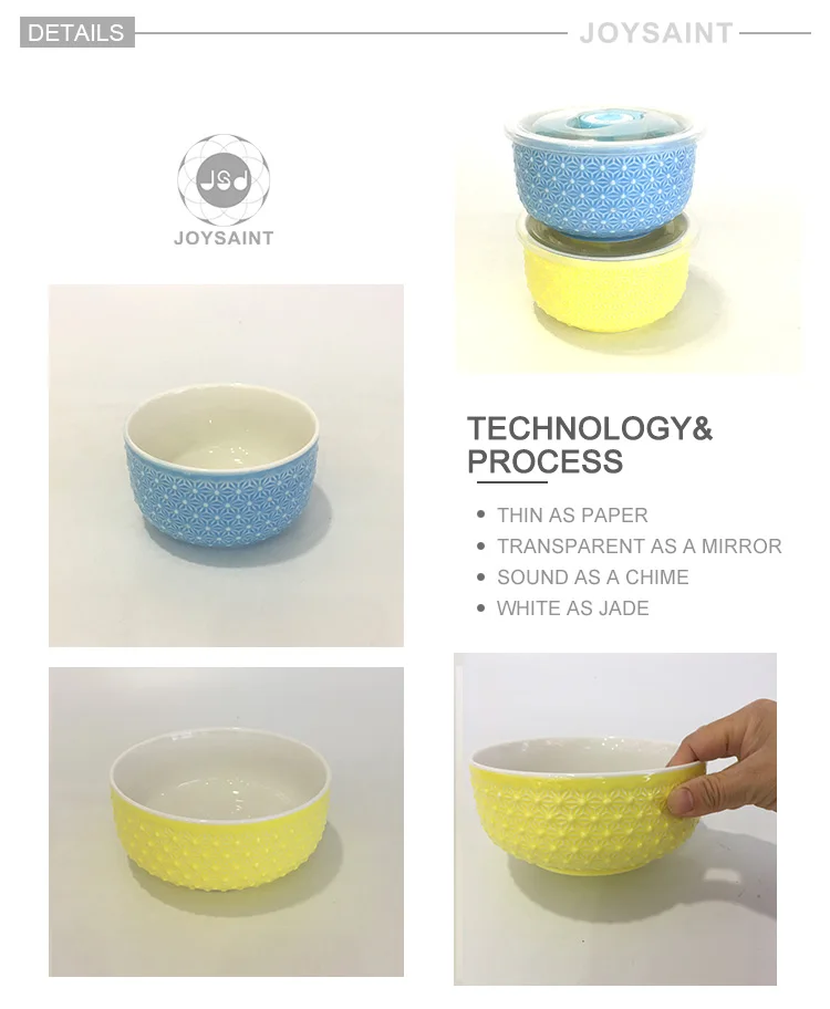 Customized Ceramic Fresh Bowl With Embossed Design