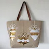 Wholesale Christmas Decoration Monogrammed Christmas Present Holiday Women Sequin Jute Tote Bag