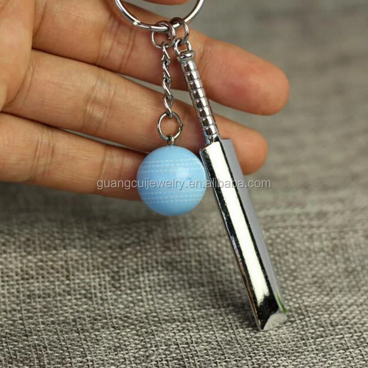 Wholesale 3d Zinc Alloy Metal Cricket Bat Ball Key Chain Keychain Buy