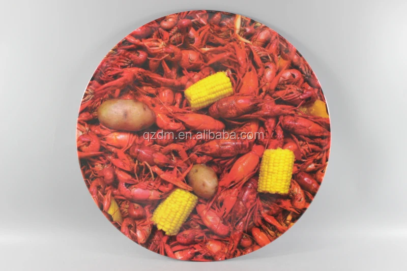 Melamine Round Plate Plastic Party Dishes Langouste print