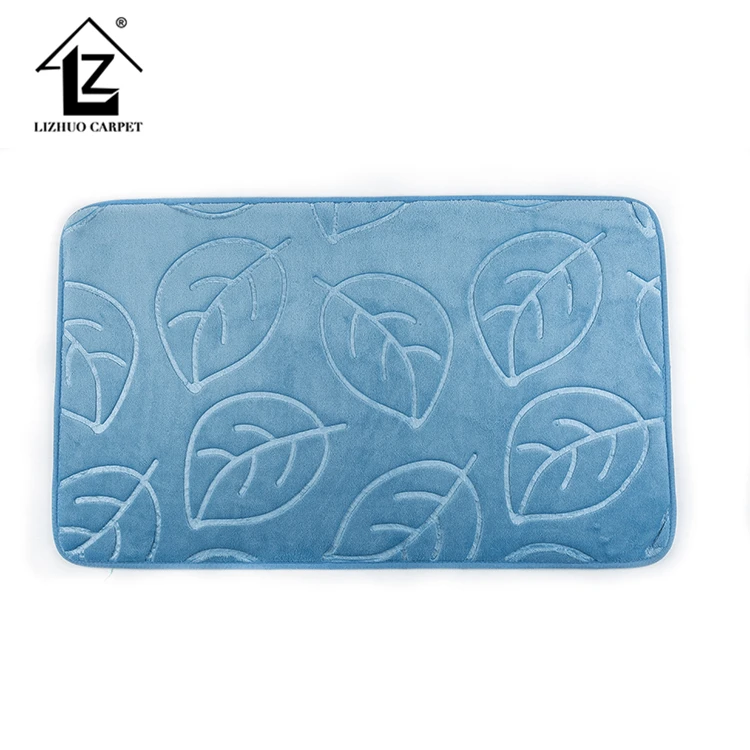 Blue Leaves Pattern High Quality Bathroom Three Piece Set Hot Sell Non