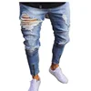 Europe and America hole cowboy non-stretching foot zipper fashion denim men's trousers