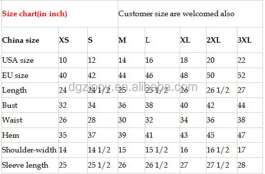 Marble Clothing Size Chart