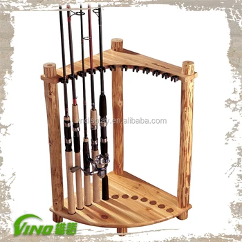 Fishing Rod Display Stand,Wooden Fishing Rod Rack,Fishing 