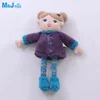 plush girls rag doll polka dot dress bow tie accessories yarn hair custom doll manufacturer