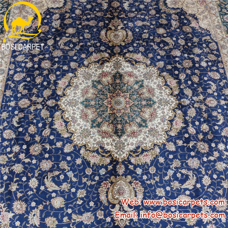 Henan Bosi 5 5x8ft Chinesischen Blau Handgemachte Iranischen Seide