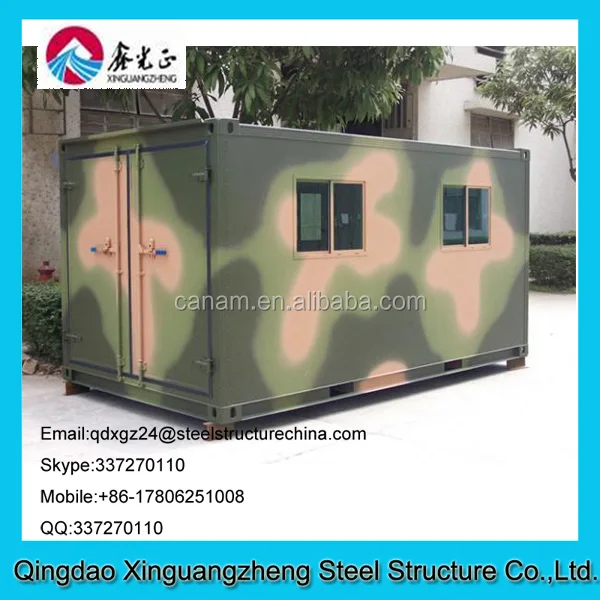 Military shelters made from shipping container house