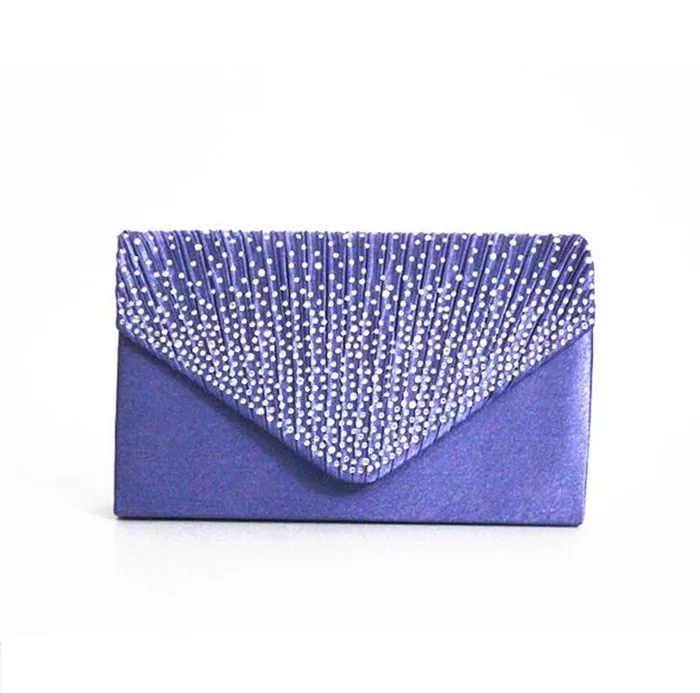 2017 New bridal glitter satin envelope clutch bag women evening bag