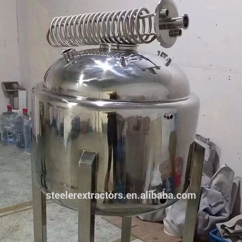 SS304 5mmX 3mm 24"X24" double Jacketed Tank with Cooing Coil