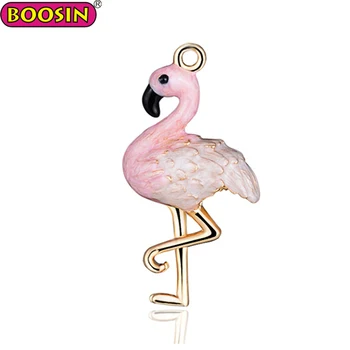 Lucky Necklace Accessories Animal Alloy Bird Pendant Enamel Pink Animal Alloy Bird Pendant Enamel Pink