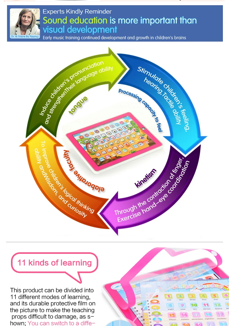 English electric kids laptop preschool educational toys with cards