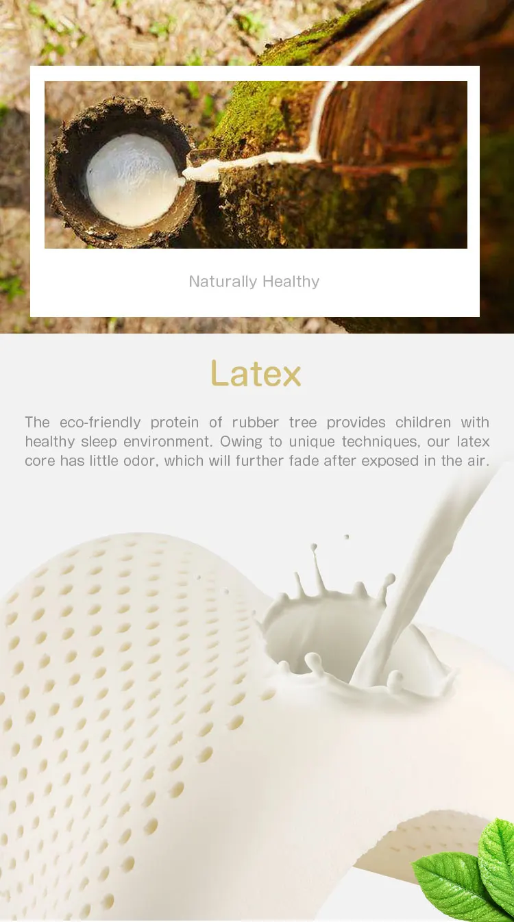 Eco-Friendly Ruber Breathable Soft Comfortable Baby Massage sleeping Latex Pillow