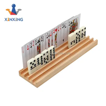domino racks trays holder premium beech wood,set of 4