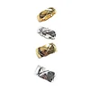 Gemnel dainty latest gold jewelry Large bold striped plaid line simple design ring