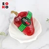 Wholesale Handmade Wax Apple Shaped Transparent Glycerin Bath Soap OEM Fruit Scented Clear Hand Soap