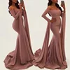 2019 New stock Nice Pink Hot Women Evening Dresses Long Sleeve Prom Gowns Ladies Party Dresses