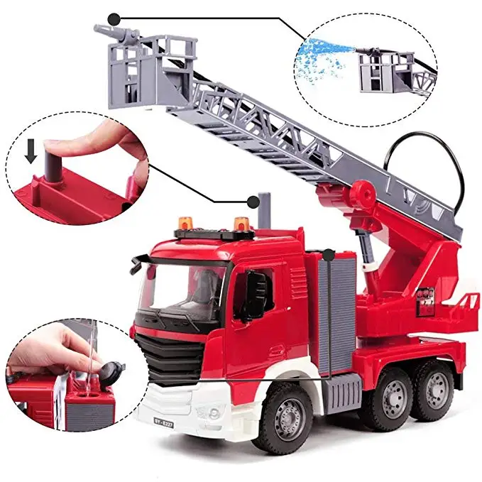 Large Fire Truck Toy Shooting Water With Working Pump And Ladder Big ...