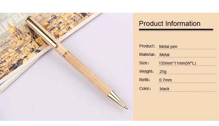 Luxury Silm Bamboo Wooden Ballpoint Pen Custom Engraved Logo Eco Friendly Business Gift Pen