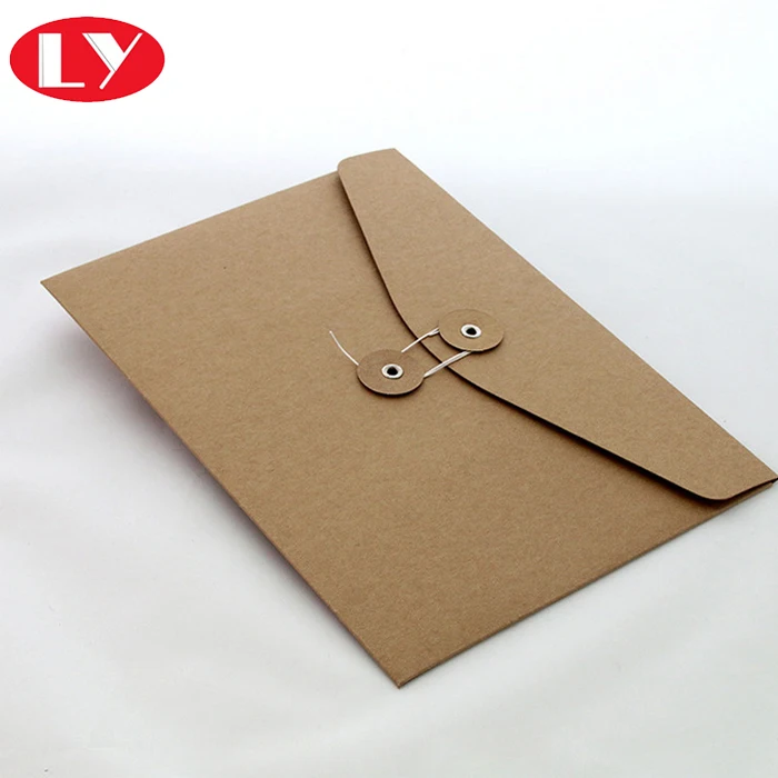Brown Kraft Paper Documents Envelopes With Buckle And Fastening Buy