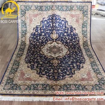 Henan Bosi 5 5x8ft Chinesischen Blau Handgemachte Iranischen Seide