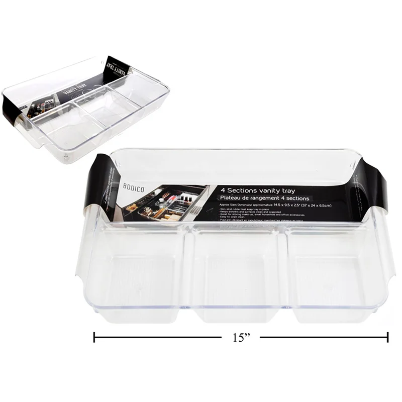 Wholesale Price Acrylic 4 Section Clear Vanity Storage Plastic Tray Buy Plastic Tray,Plastic