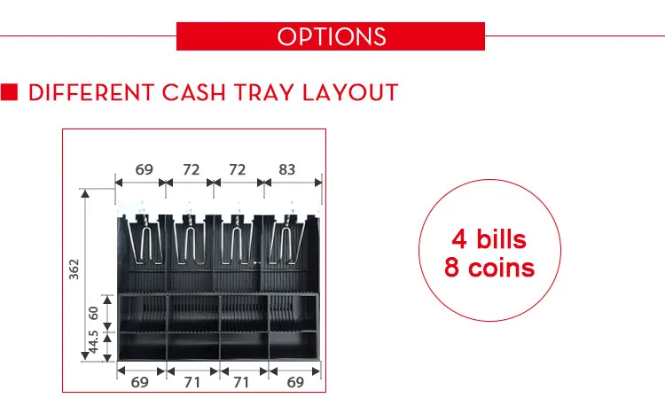 Economical Mental Cheaper pos Cash box for sale  with RJ11 Interface