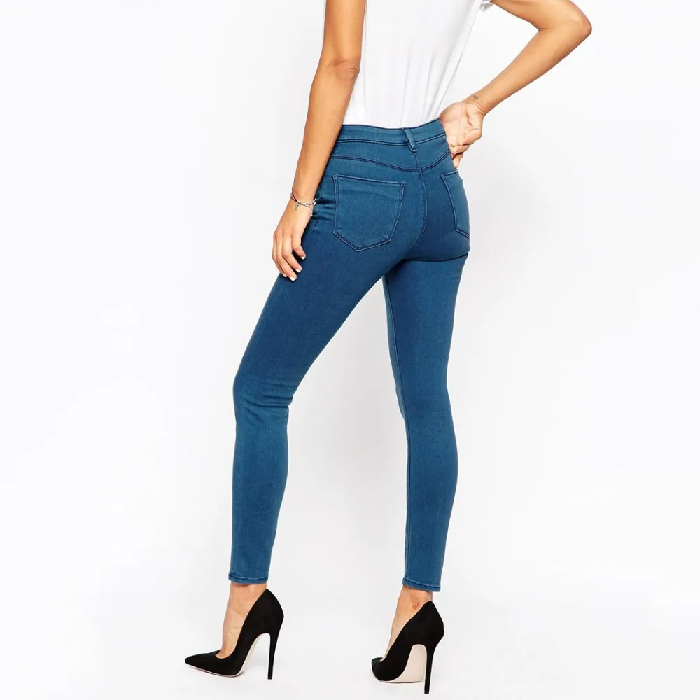 Dark Blue Plain Custom Casual Legging Jeans For Women From China - Buy ...