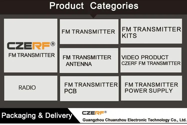 CZERF USB Wholesale /Retail CZERF 400W 220V Wireless FM Transmitter 2U box 87.5~108MHz Adjustable for send information